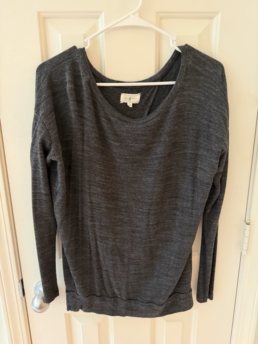 LOU & GREY Cozy Dark Heather Gray Long Sleeve athliesure